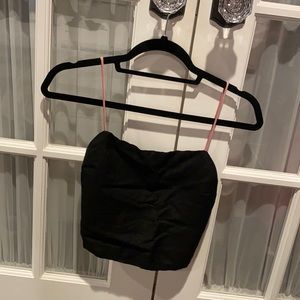 black spaghetti colored strap tank